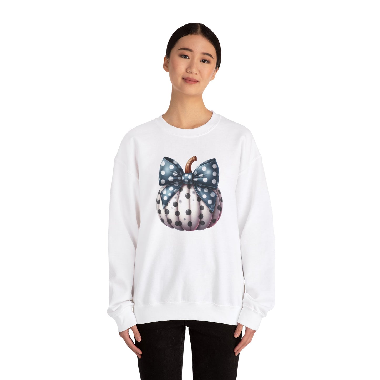 Polka Dot Pumpkin Charm Unisex Heavy Blend™ Crewneck Sweatshirt