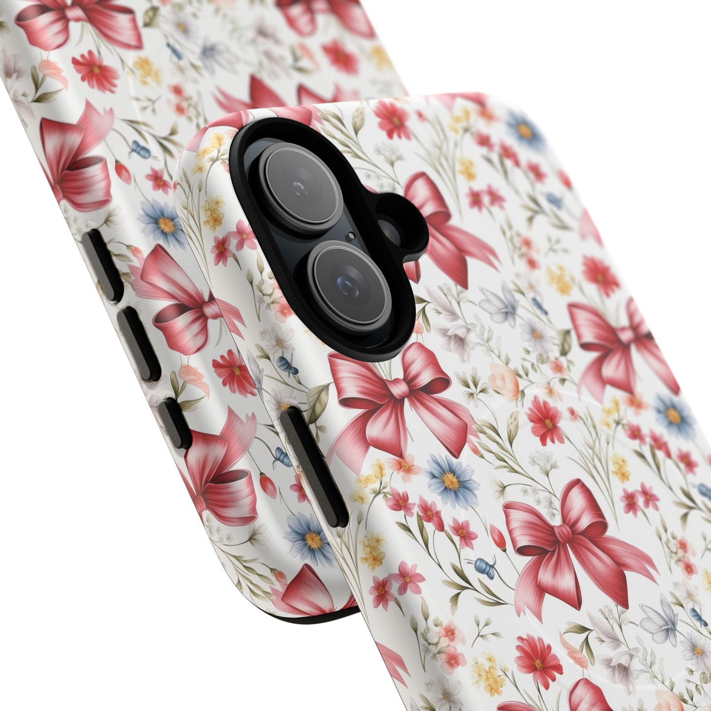 Personalized Rosette Coquette Floral Phone Case - Tough MagSafe® Magnetic Cases, Protective Cover, Stylish Tech Accessory, Gifts for Her
