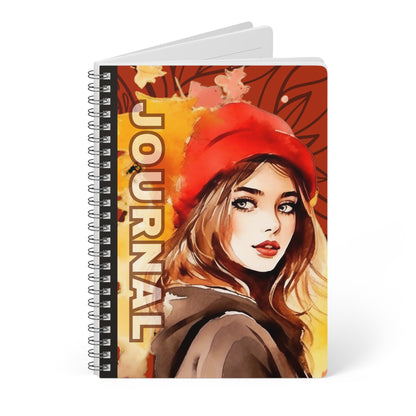 Artistic Wirobound Notebook, Journal, Diary, Gift for Writers, Fall Aesthetic, Student Supplies, Sketchbook.