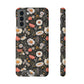 Blossom Elegance: Noir Garden iPhone and Samsung Case With Card Holder