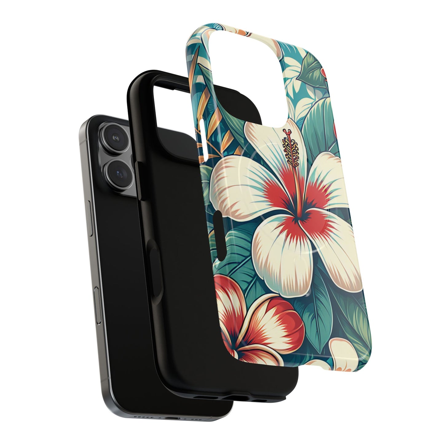 Tropical Hibiscus MagSafe® iPhone® Tough Case - Stylish Phone Protection Gift for Nature Lovers, Vibrant, Summer Vibes.