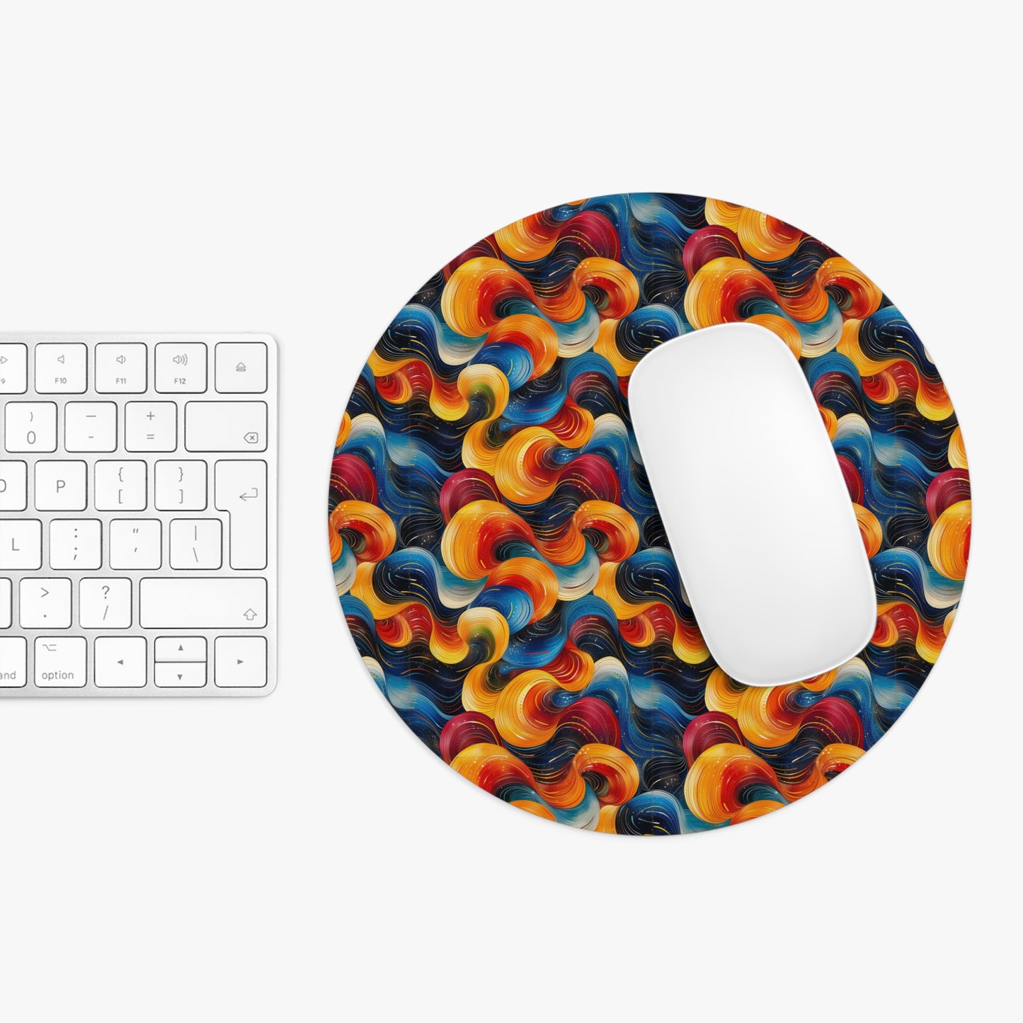 Cosmic Swirl Artistic Mouse Pad - Colorful Abstract Design for Home Office
