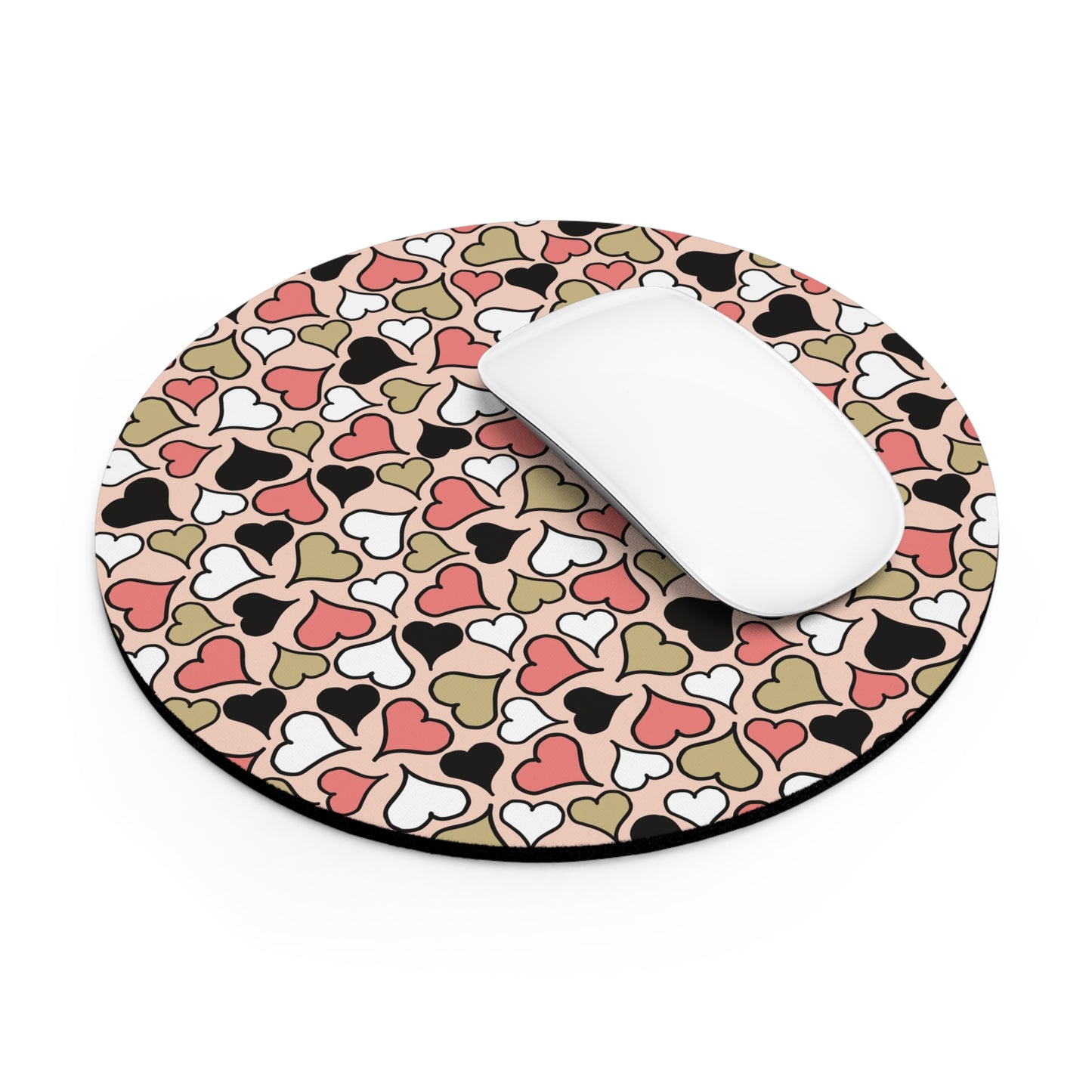 Hearts and Hearts Pattern Mouse Pad - Cute Office Accessory for Valentine’s Day