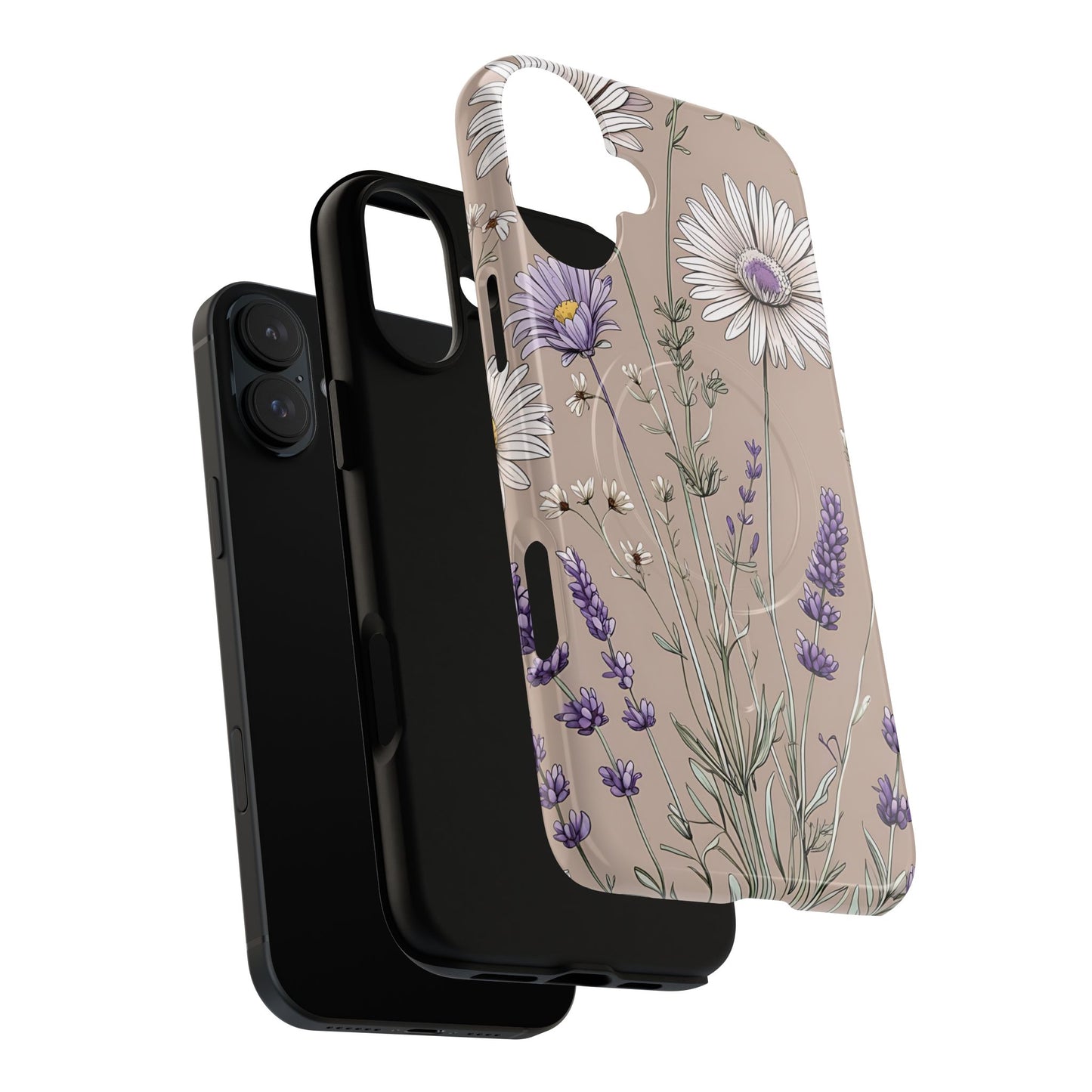 Lavender Floral Tough Magnetic Phone Case | Durable Protective Cover, Flower Design, Gifts for Her, Phone Accessories, Nature Lover