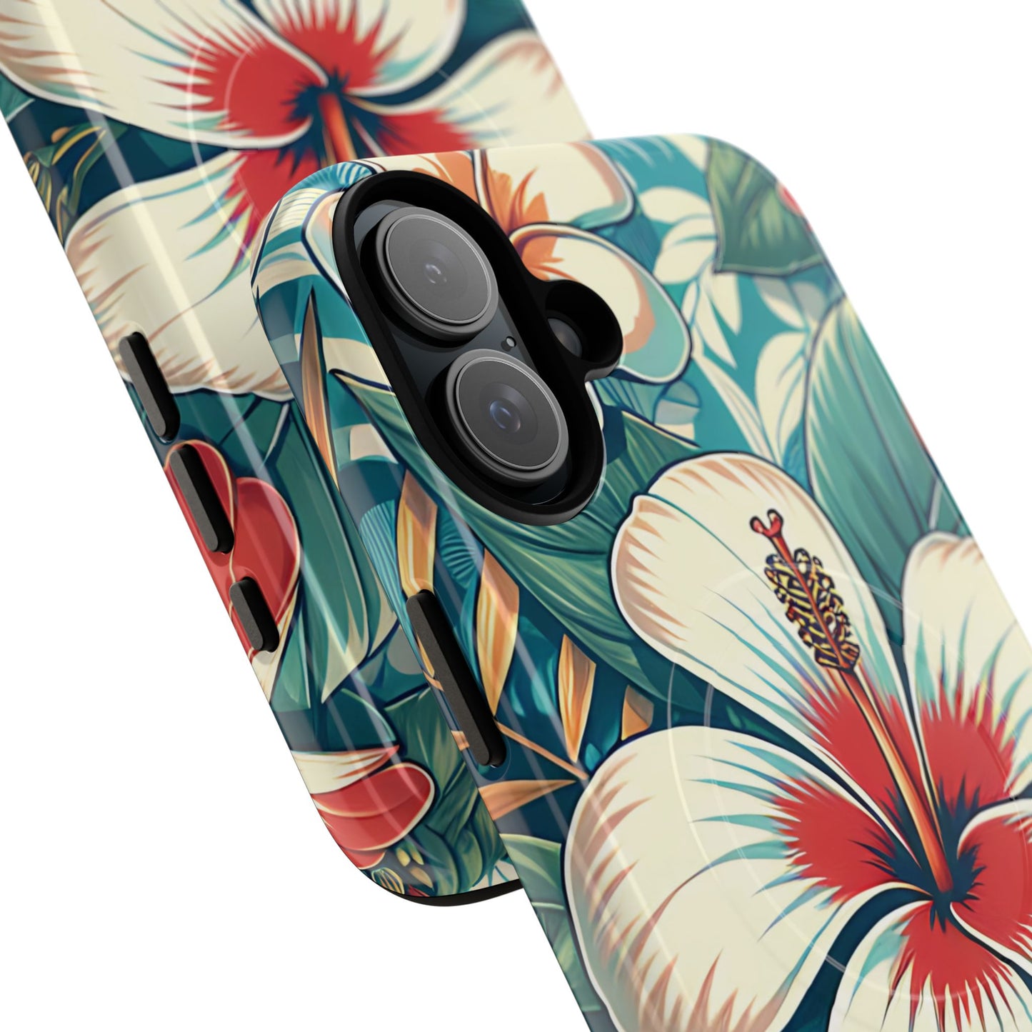 Tropical Hibiscus MagSafe® iPhone® Tough Case - Stylish Phone Protection Gift for Nature Lovers, Vibrant, Summer Vibes.