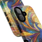 Mosaic Peacock Feathers Magnetic Phone Case, Tough Phone Shell, Vibrant Art Case, Gift for Her, Unique Phone Accessory, Wildlife Lover's Gift, Stained Glass Case.