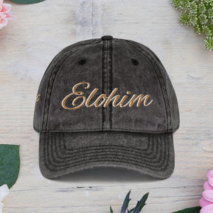 Vintage Embroidered Dad Cap with 'ELOHIM GENESIS 1:1' - Stylish Casual Hat, Gift for Him/Her, Summer Accessory, Trendy Streetwear, Spiritual Fashion