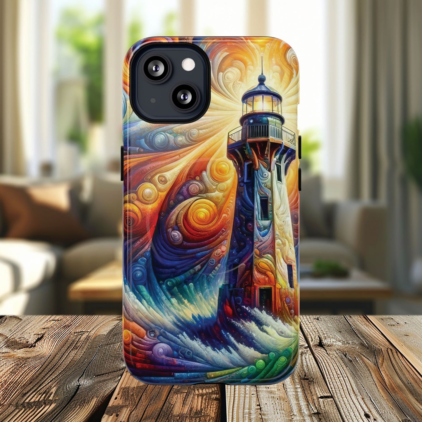 Vibrant Lighthouse Magnetic iPhone Case, Durable Protection for Everyday Adventure, Gift for Nature Lovers, Colorful iPhone Cover
