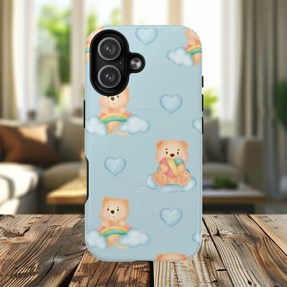 Cute Bear Magnetic iPhone Case, Kid-Friendly iPhone Cover, Stylish Cell Accessory, Gift for Kids, Durable Design for Any Occasion