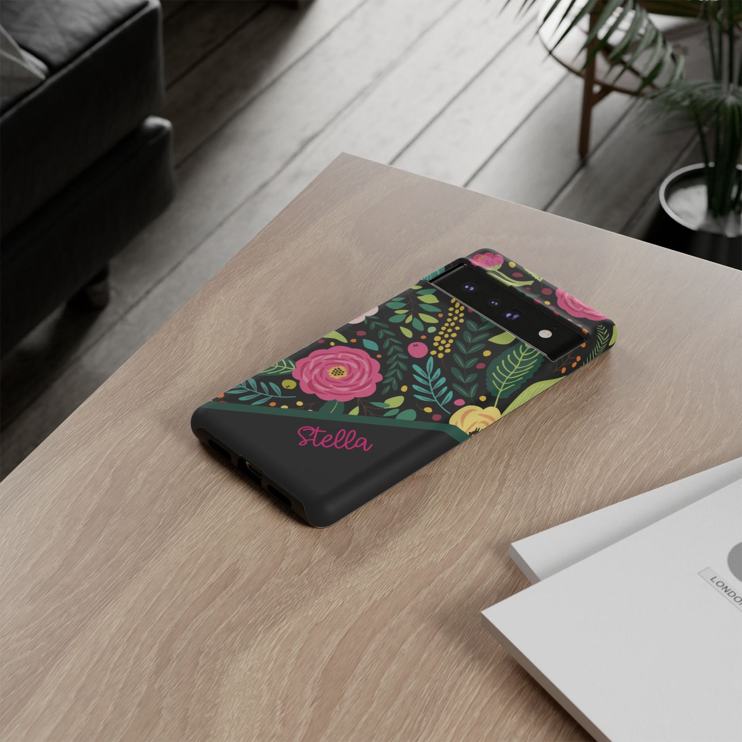 Personalized Floral Fantasy Samsung and Google Pixal Phone Case – Personalized Tough Cases with Colorful Garden Design