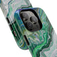 Marbled Tough iPhone Case, Magnetic Protector, Stylish Tech Accessory, Durable iPhone Cover, Unique Gift Idea