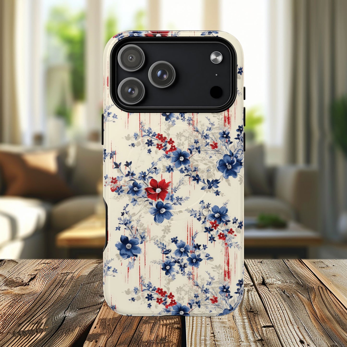 Americana Blossom Drift Tough Magnetic iPhone Case - Durable, Chic, Personalized for Floral Lovers, Gift for Her, Spring Style, iPhone Accessories