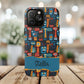 Personalized Tough MagSafe Magnetic iPhone Case — Colorful Abstract Totem Custom Name