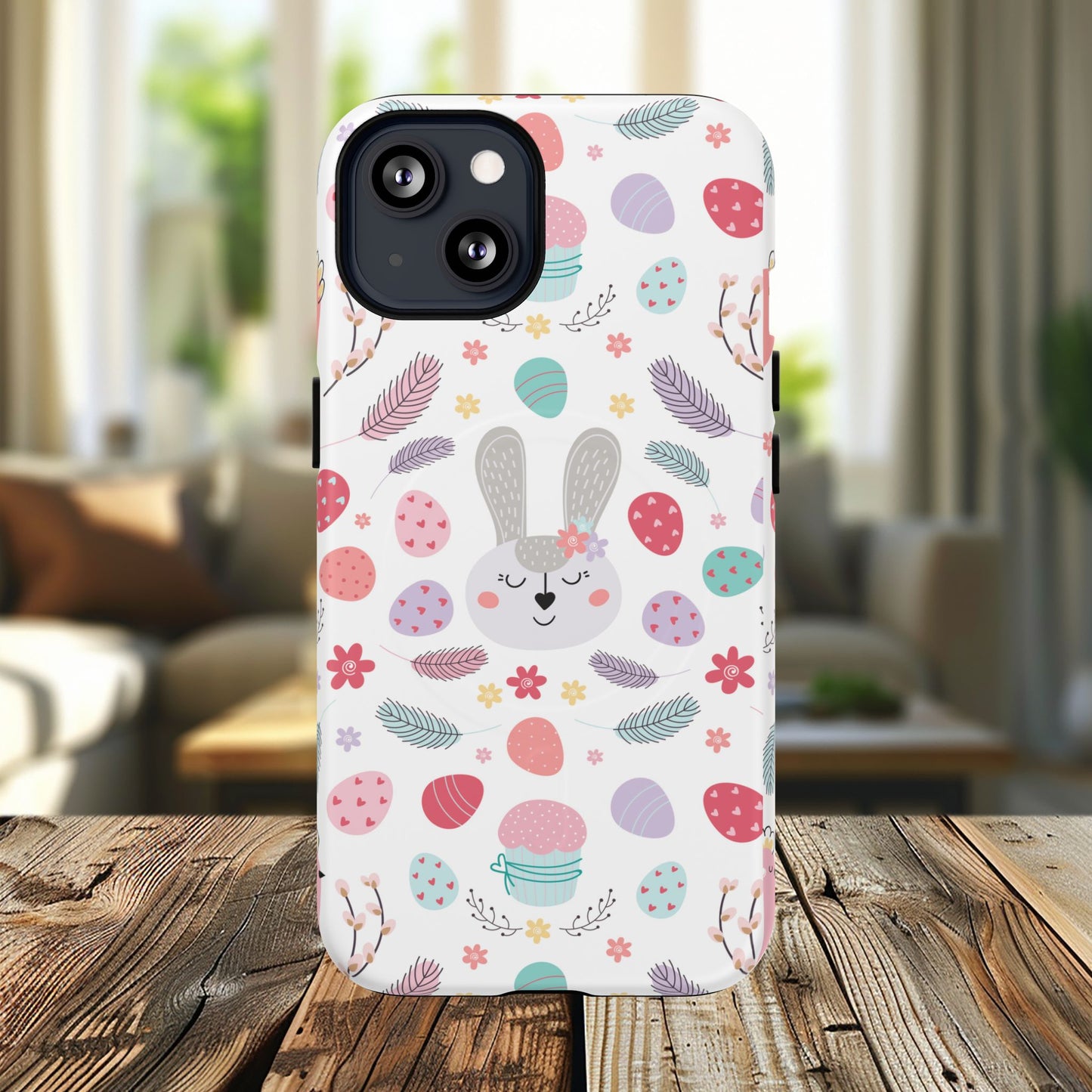 Cute Easter Bunny iPhone Case, Tough Magnetic Phone Cover, Spring Gift, Durable iPhone Accessory, Adorable Easter Decor