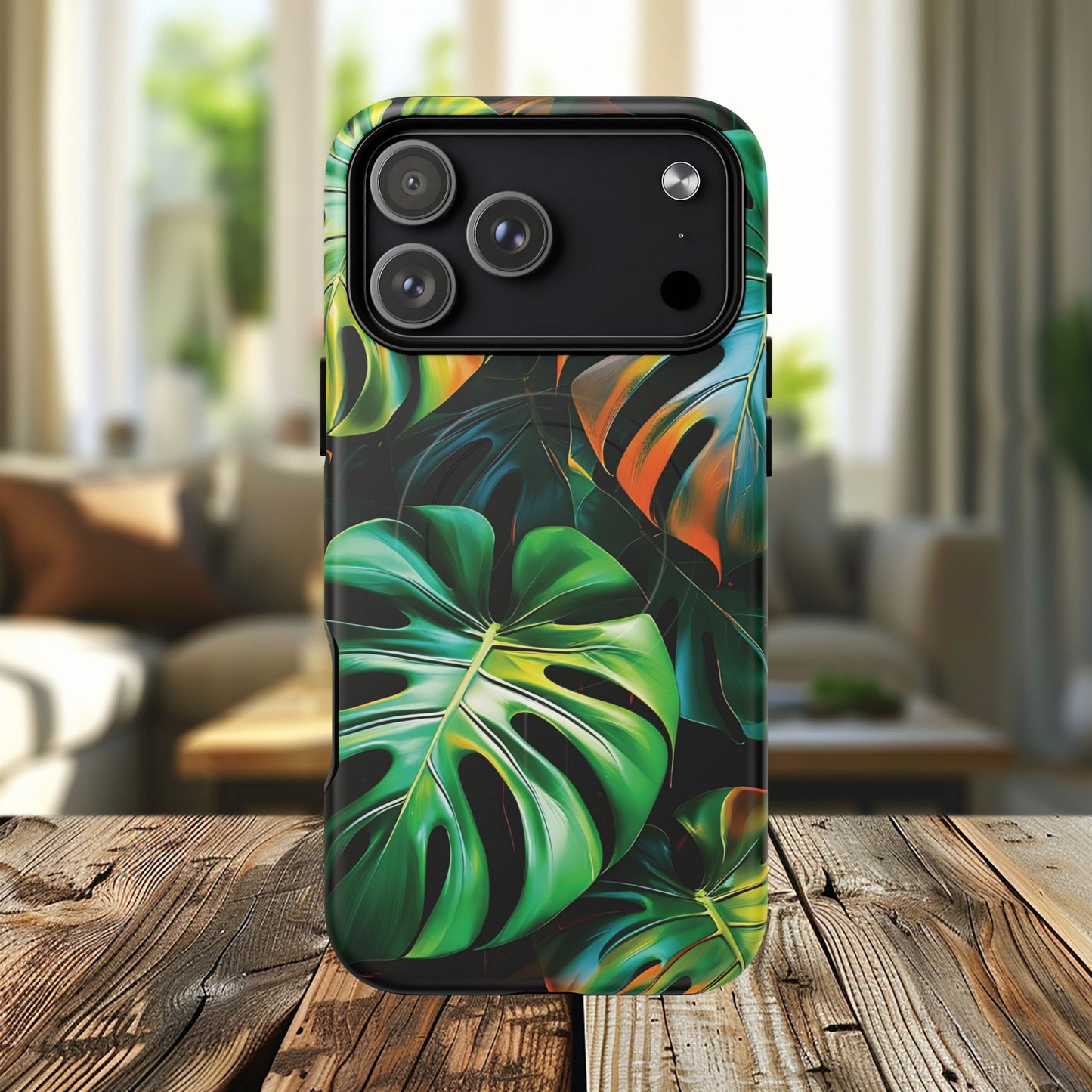 Tropical Leaf Phone Case | Tough Magnetic Cases, iPhone Accessories, Gift for Him/Her, Phone Protection, Summer Style, Trendy Design