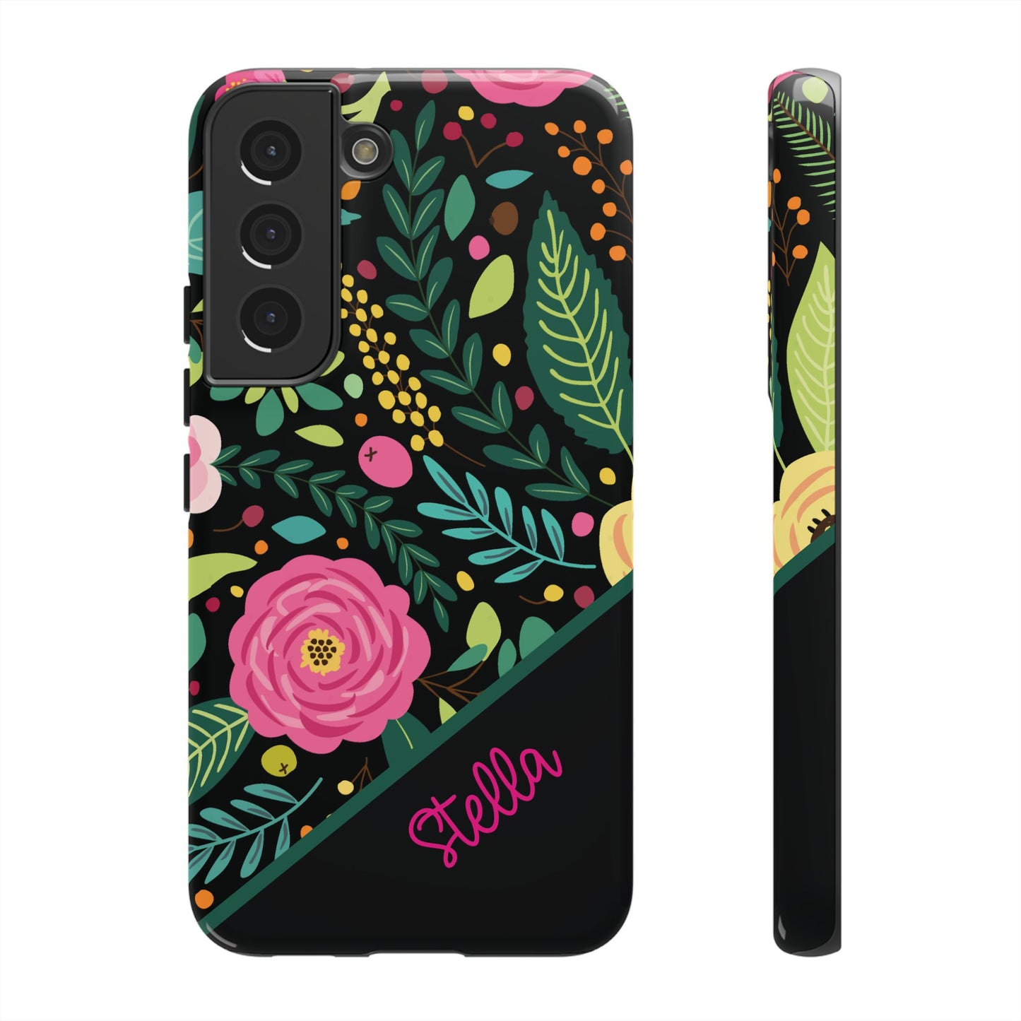 Personalized Floral Fantasy Samsung and Google Pixal Phone Case – Personalized Tough Cases with Colorful Garden Design
