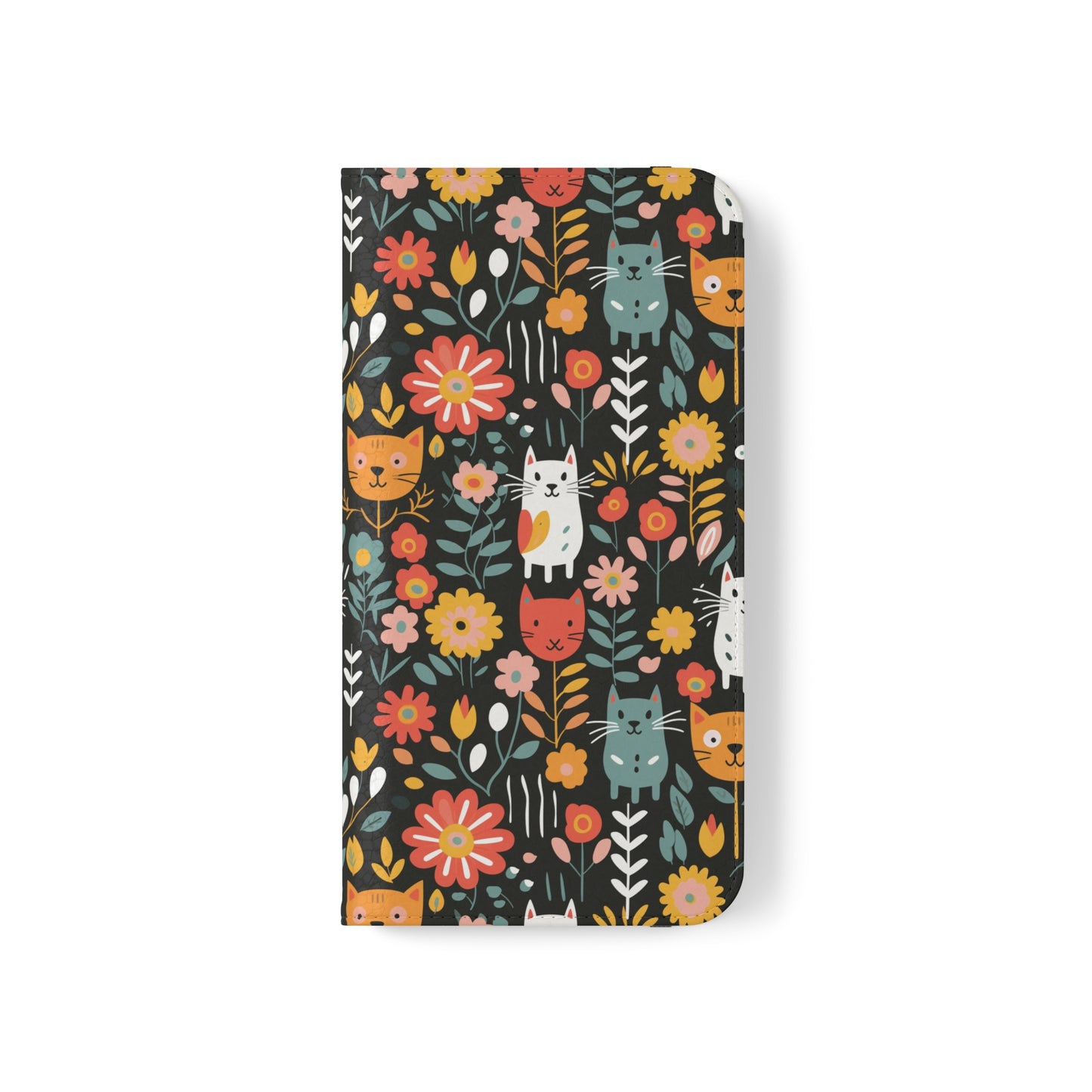 Whimsical Feline Garden iPhone and Samsung Flip Cases