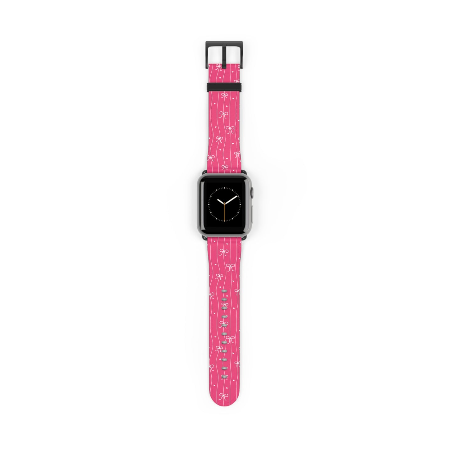 Pink Bow Coquette Watch Band ONLY — Cute Ribbon-Stripes Apple Watch Strap