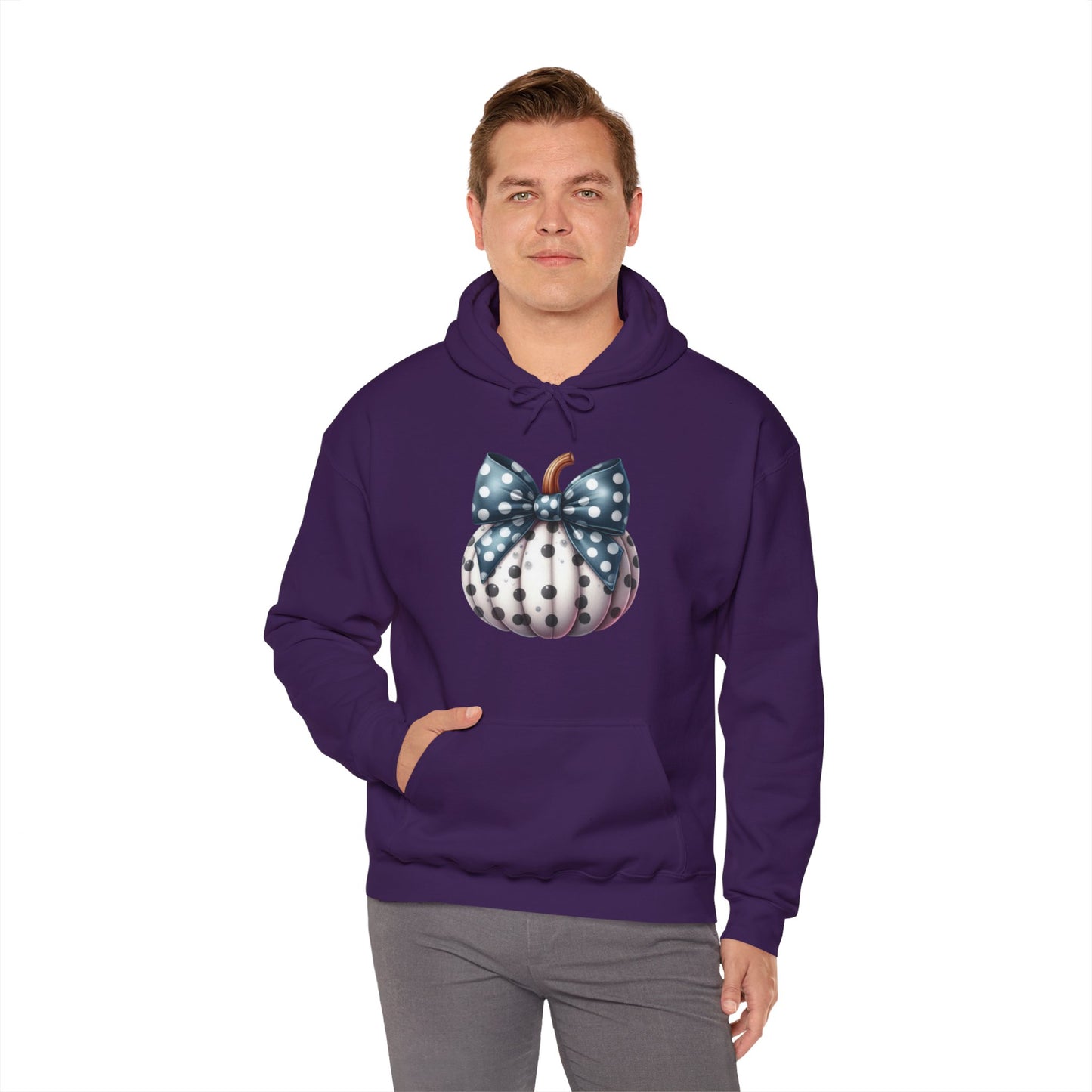 Polka Dot Pumpkin Charm Unisex Heavy Blend™ Hooded Sweatshirt