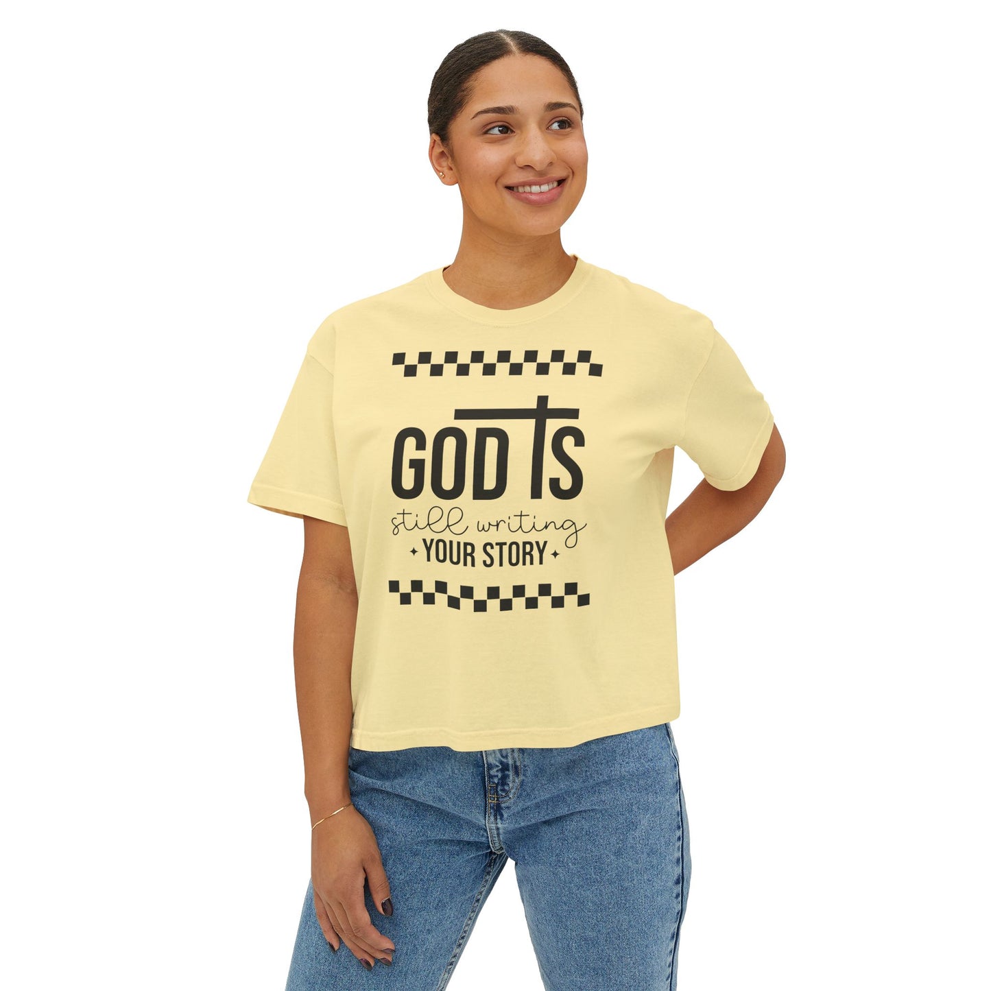 GOD is Still Writing My Story Women's Comfort Colors Boxy Tee