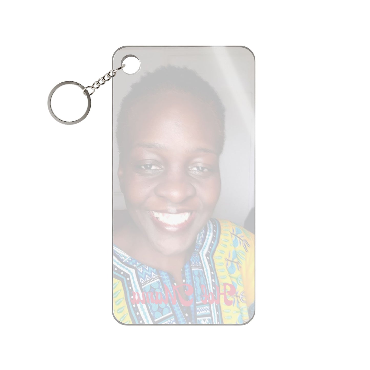 Personalized Photo Keychain Charm – Custom Rectangular Keyring.