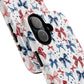 Patriotic Coquette Tough iPhone Magnetic Case, Stylish Gift for Her, Summer Celebrations, Cute Bow Design