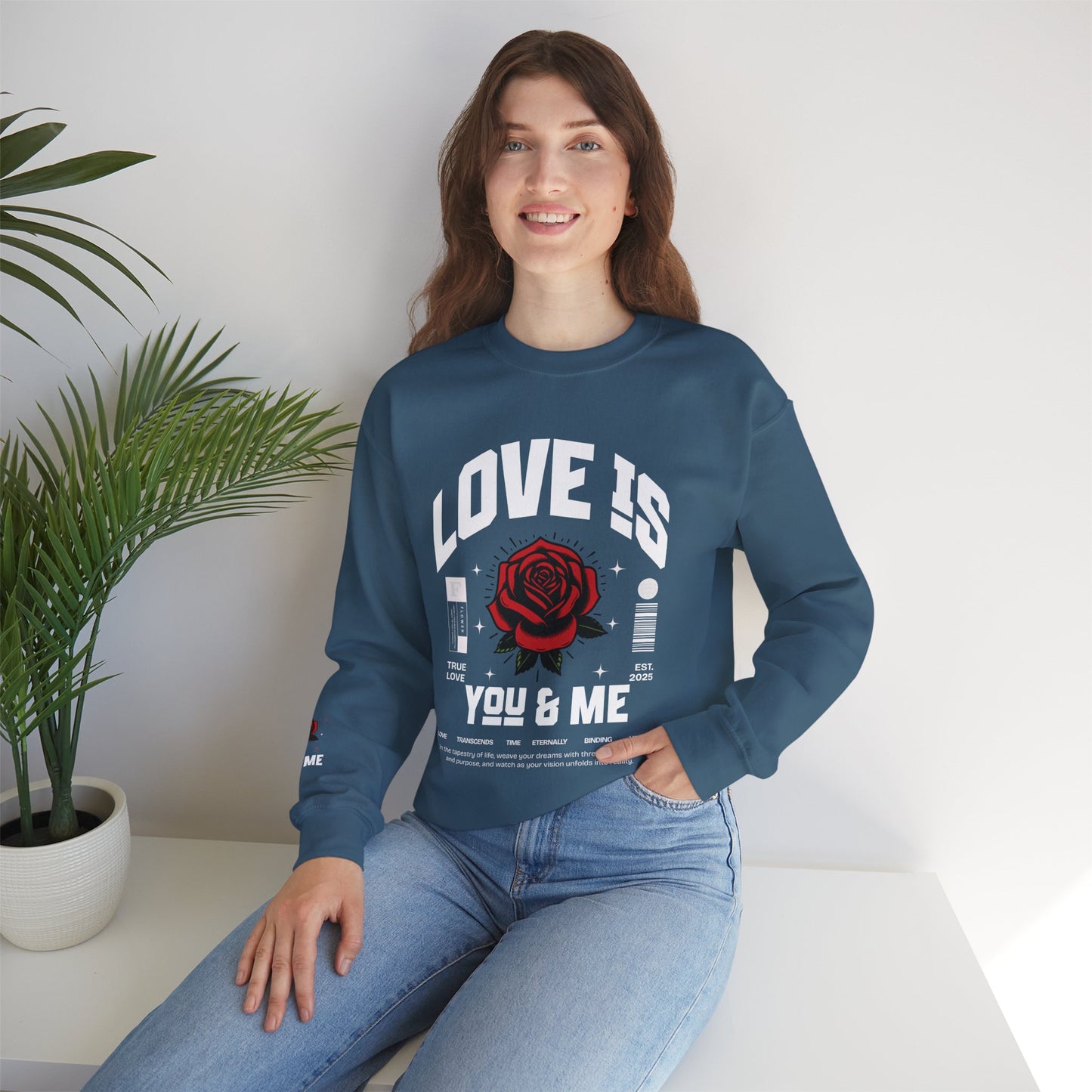 You and Me Unisex Heavy Gildan Blend™ Crewneck Sweatshirt.
