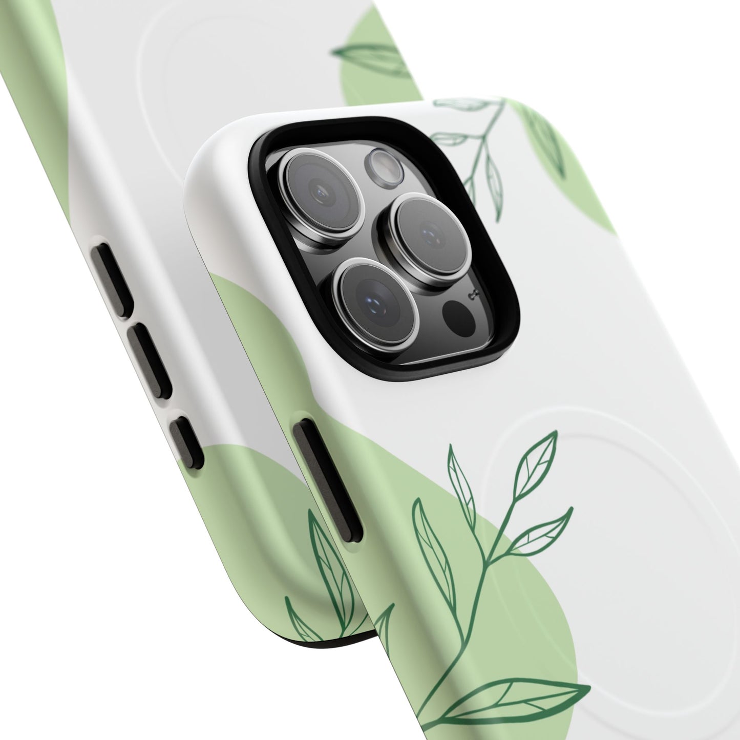 Stylish Tough iPhone Magnetic Cases with Leaf Design, iPhone Protection Cases, Greenery iPhone Covers, Eco-Friendly iPhone Accessories, Gift for Her.