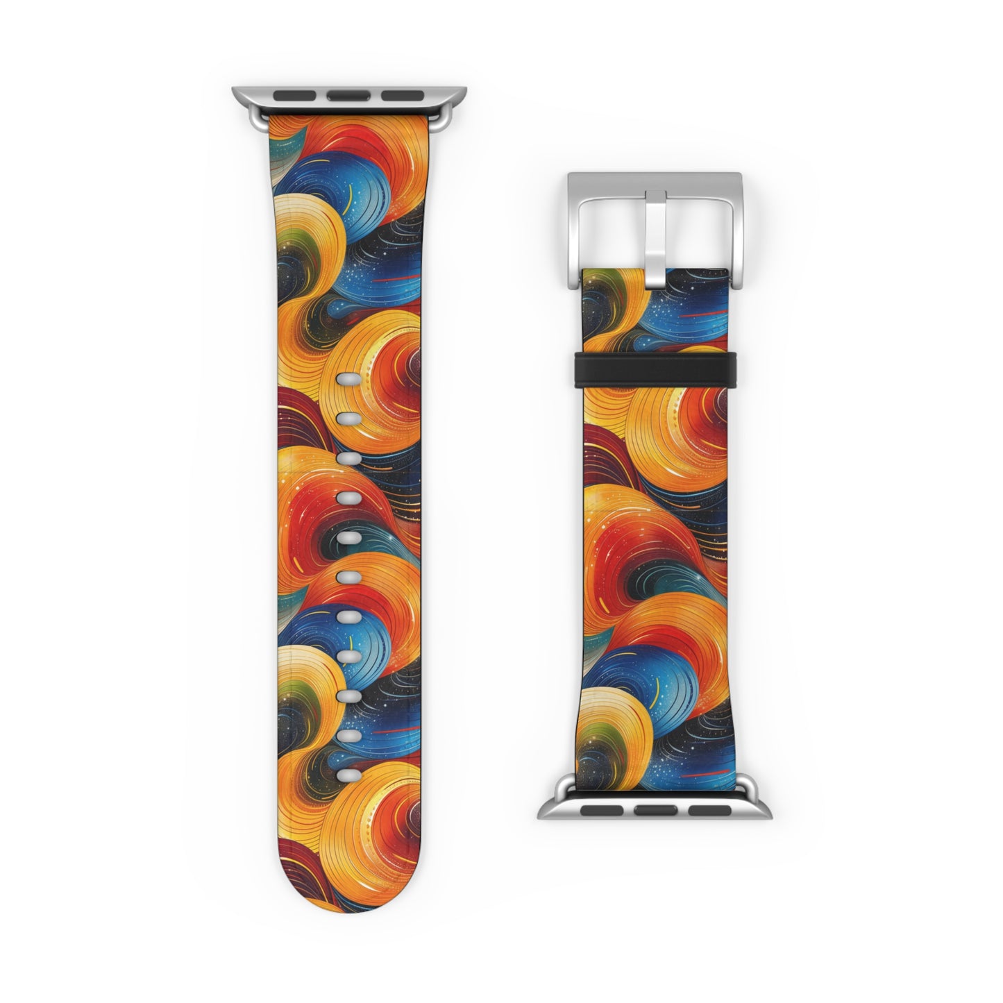 Cosmic Swirl Vibrant Art Watch Band - Colorful Abstract Design for Apple Watch.