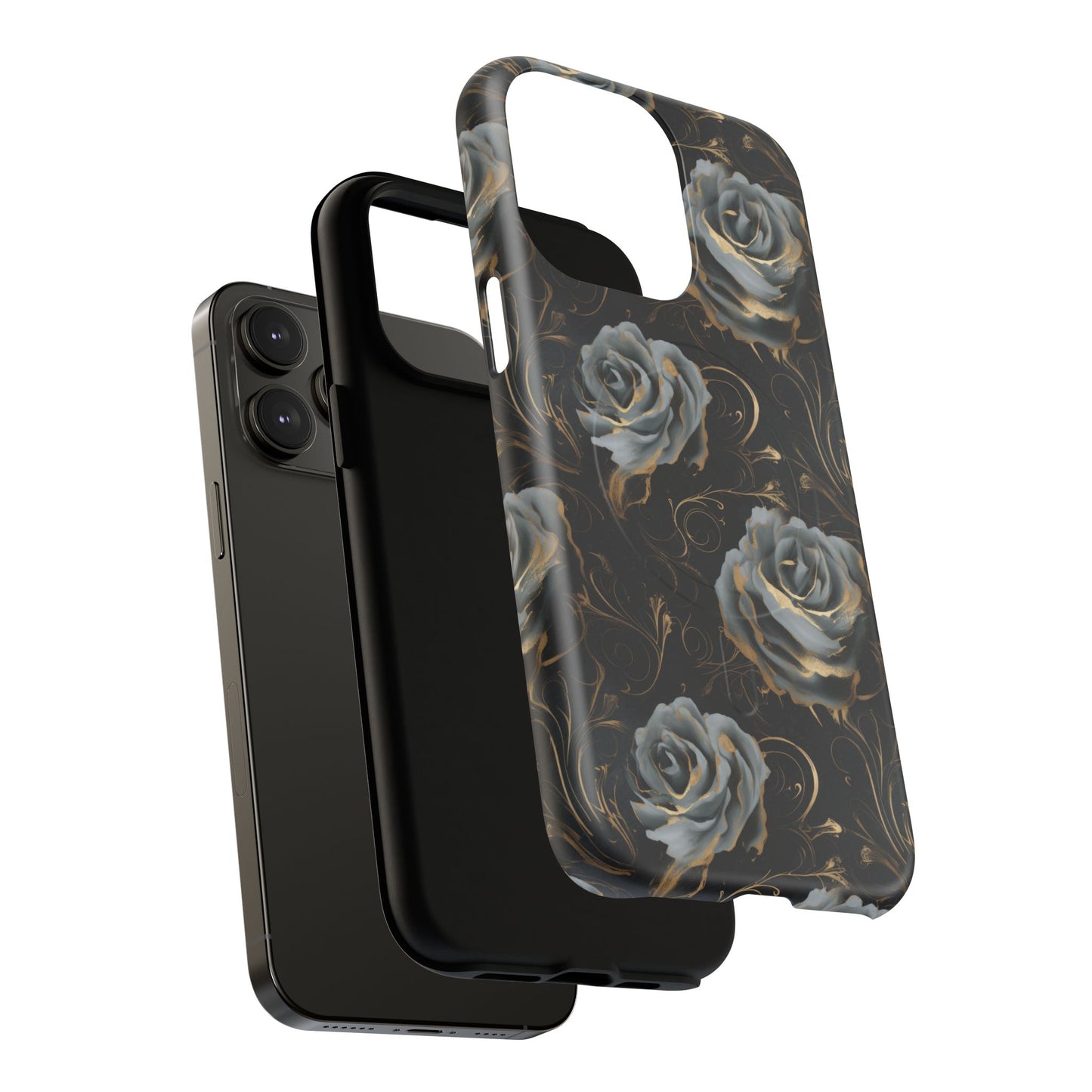 Midnight Bloom Tough iPhone Magnetic Cases,  iPhone 14, iPhone 15, iPhone 16, Pro, Pro Max, Plus MagSafe Case, Protective Tech Accessories, Gift for Her, Floral Design