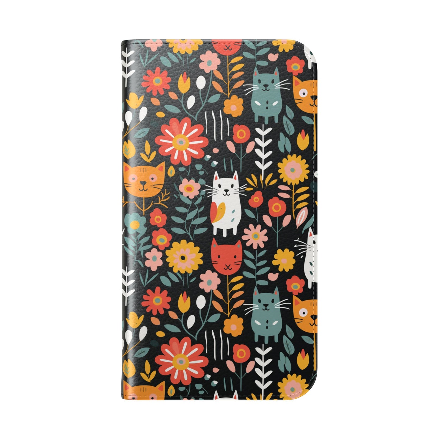 Whimsical Feline Garden iPhone and Samsung Flip Cases