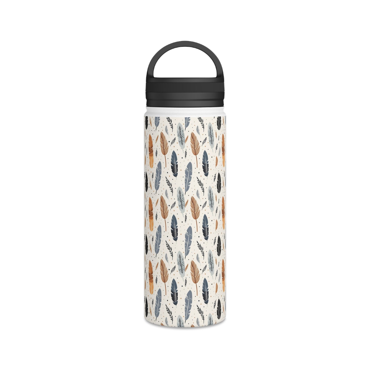 Whispering Feathers Stainless Steel Water Bottle, Handle Lid