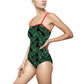 Black Tropical Bliss Women's One-piece Swimsuit (AOP)