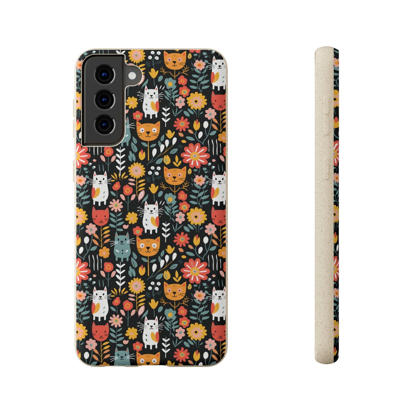 Whimsical Feline Garden Samsung Biodegradable Cases