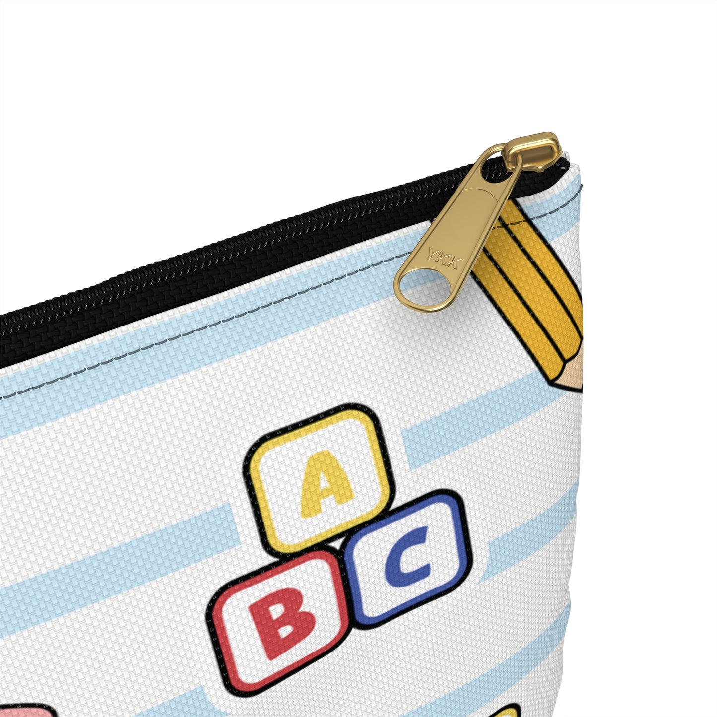 Personalized White SchoolYard Chic Composition Book Inspired Accessory Pouch, Kids School Supplies, Classroom Organizer, Teacher Gift, Fun Stationery Case, Back to School