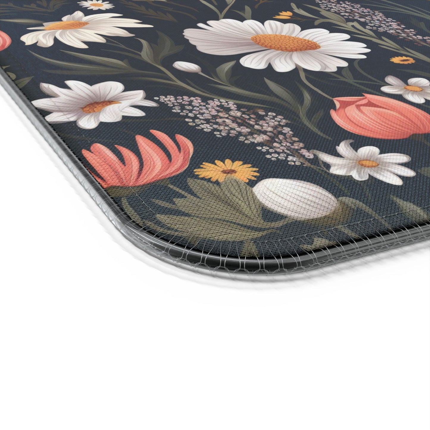 Blossom Elegance: Noir Garden LED Gaming Mouse Pad, Wireless Charging