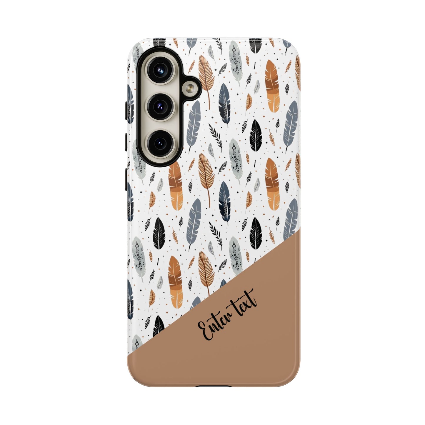 Personalized Whispering Feathers Tough Case — Dark Feather Protective Phone Case for Samsung & Google