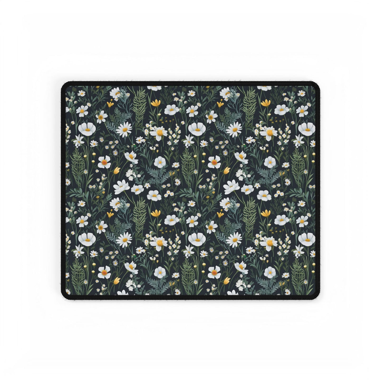 Daisy Delight Floral Desk Mat - Elegant Office Decor for Home & Work.