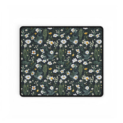 Daisy Delight Floral Desk Mat - Elegant Office Decor for Home & Work.