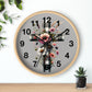 Floral Cross Wall Clock - Elegant Decor for Faith & Home