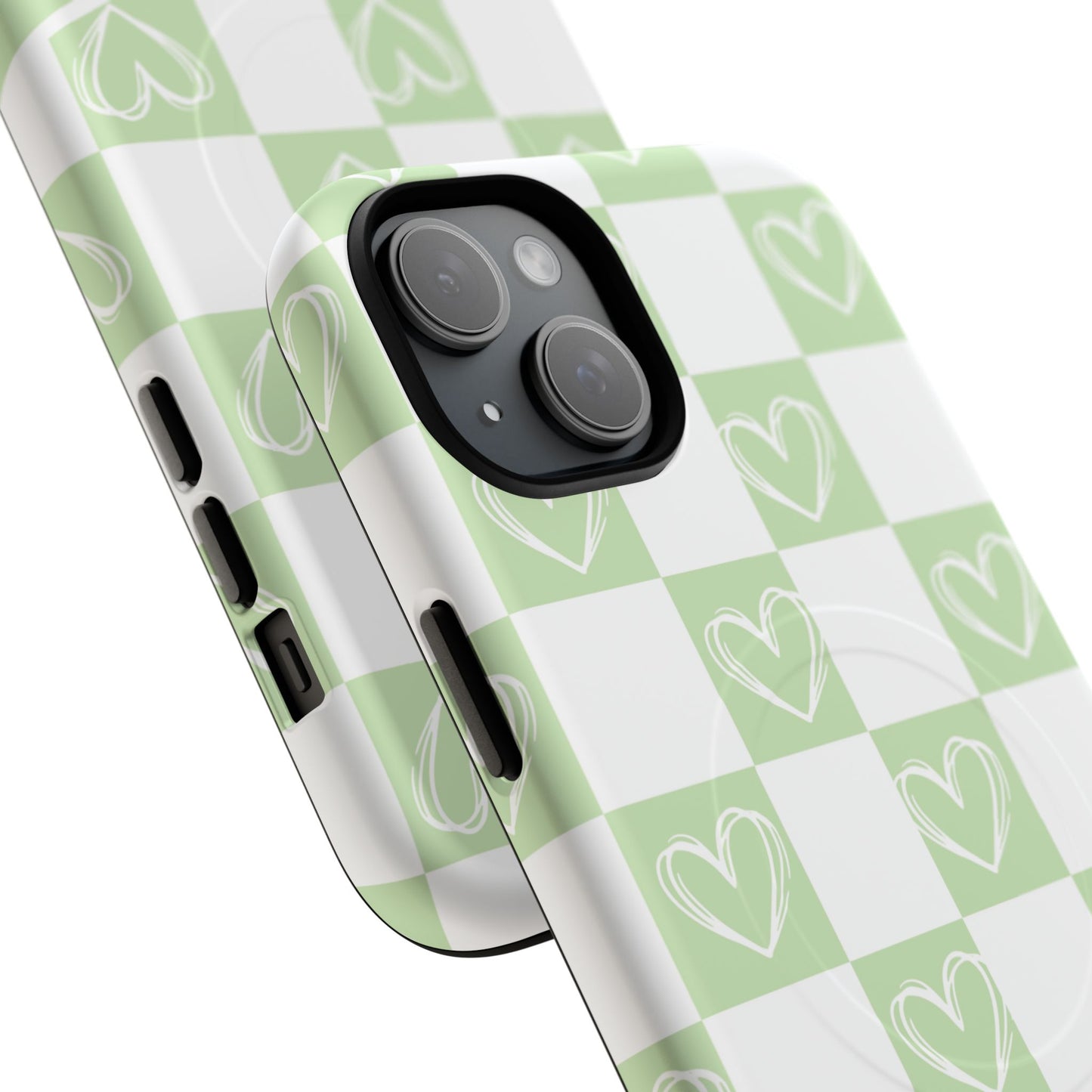 Personalized Chic Heart Pattern iPhone Case | Tough Magnetic Cases, Stylish iPhone Protection, Gift for Her, Trendy Accessories, Everyday Use