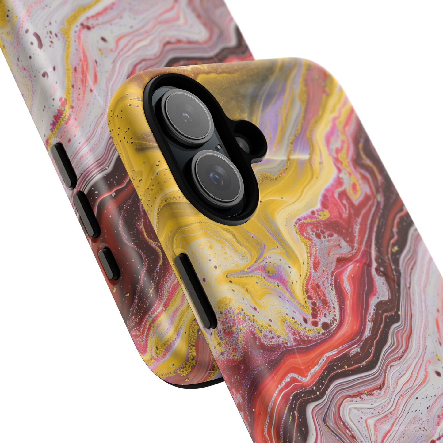 Colorful Red Marble iPhone Case, Tough Magnetic Cases, Stylish iPhone Protection, Unique Gift for iPhone Lovers, iPhone Accessories