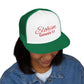 Red 'ELOHIM, GENESIS 1:1'  Embroidered 5 Panel Trucker Cap | Casual Style Hat, Adjustable, Unisex, Perfect Gift for Outdoors, Festivals, Daily Wear
