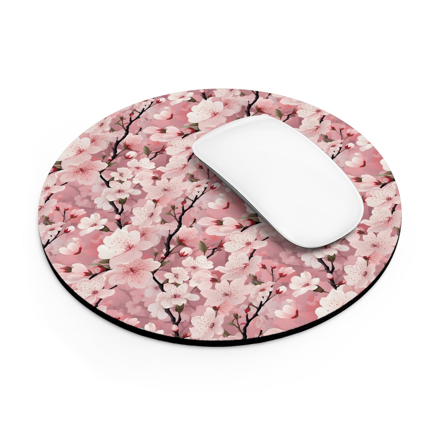 Cherry Blossom Floral Mouse Pad - Elegant Desk Accessory for Home & Office