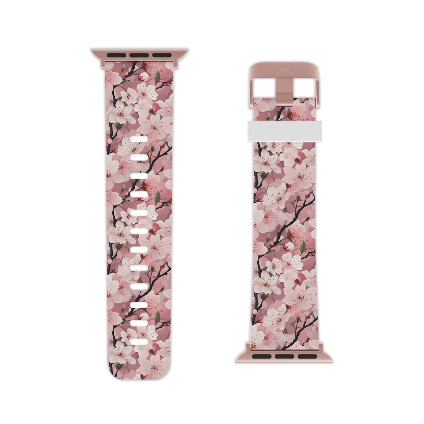 Cherry Blossom Floral Apple Watch Band - Elegant Design.