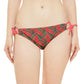 Red Tropical Bliss Loop Tie Side Bikini Bottom (AOP)