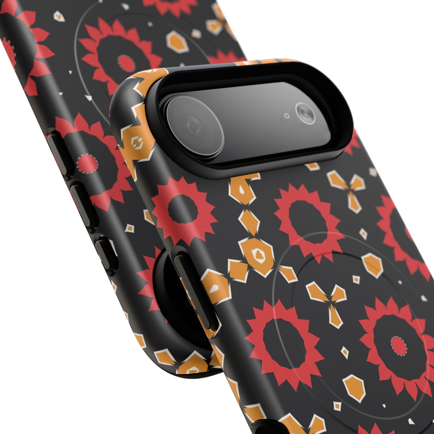 Midnight Ember Bloom Tough Magnetic iPhone Case, Bohemian Floral Design, Stylish iPhone Protection, Gift for Her, Trendy iPhone Accessories
