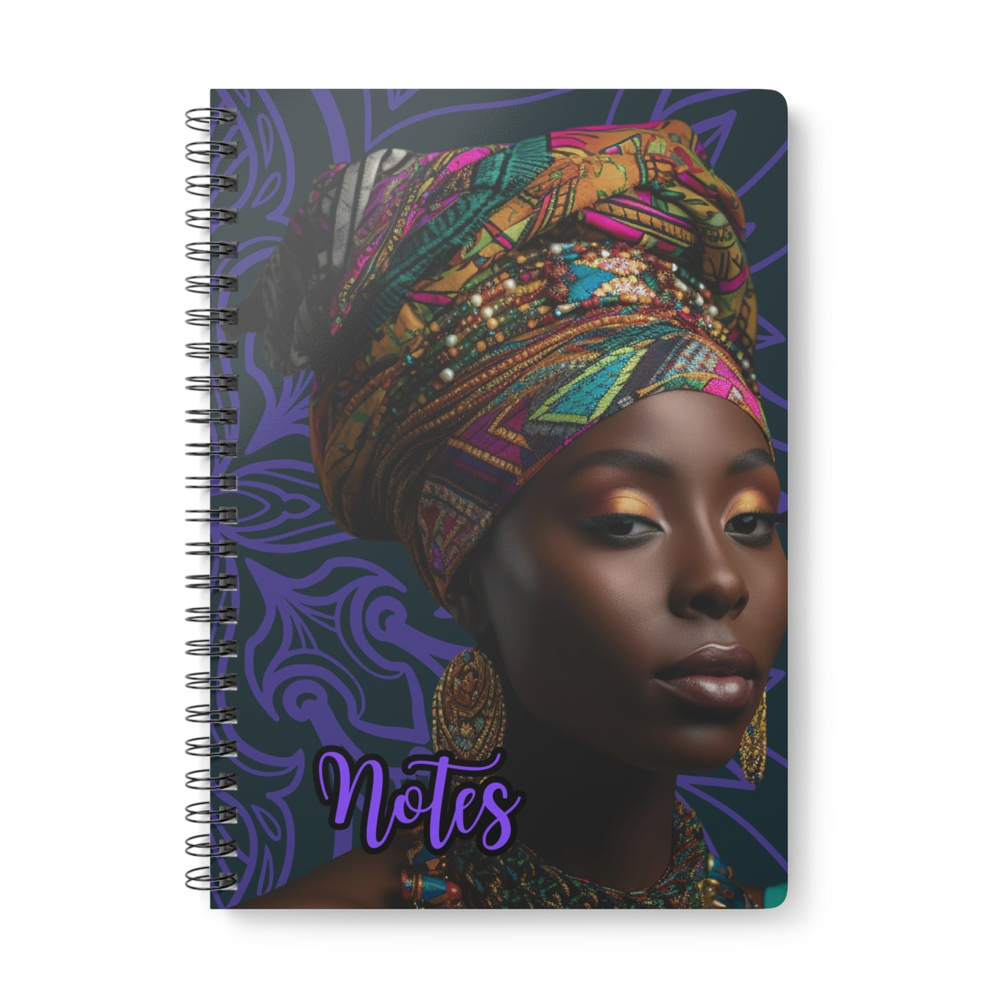Elegant Cultural Notes Notebook, Perfect for Journaling, Gift for Students, Travelers, Back to School, Spirituality, African Art Design