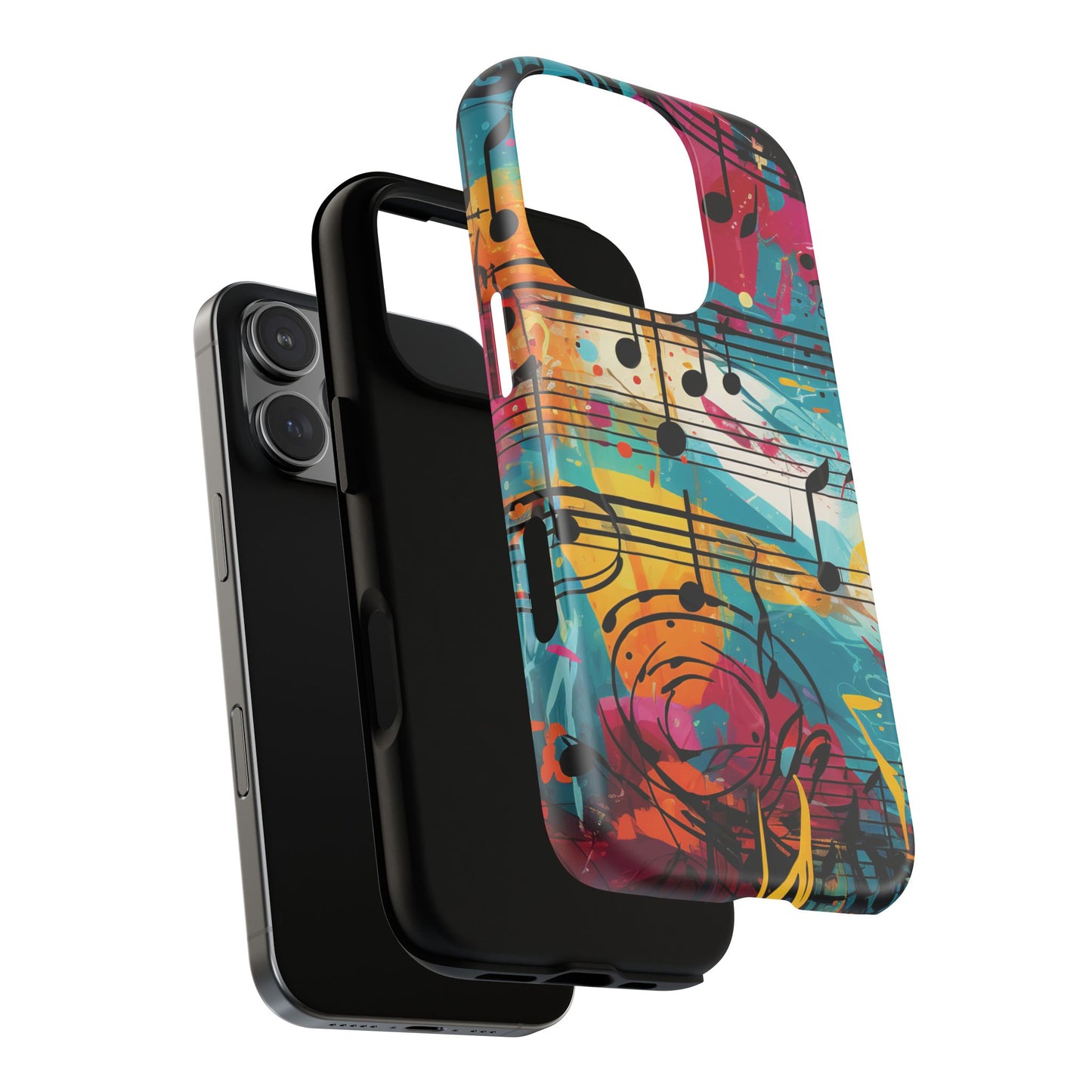 Vibrant Music Note Phone Case, Tough Magnetic Case, Music Lover Gift, Colorful Phone Accessory, Customizable Phone Cover, Unique Gift Idea