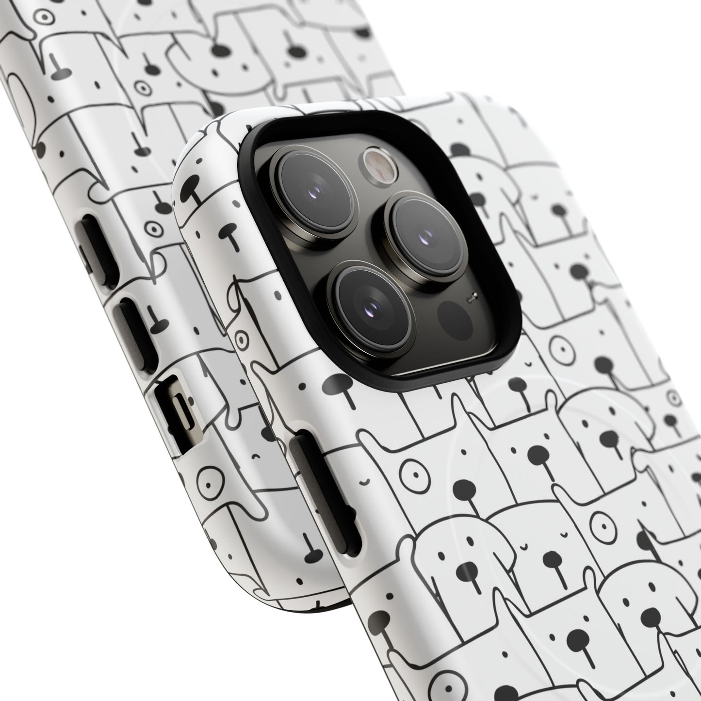 Cute Woof Line-Up iPhone Case, Tough Magnetic Case for Pet Lovers, Stylish Phone Accessory, Gift for Dog Owners, Protective Pet Case